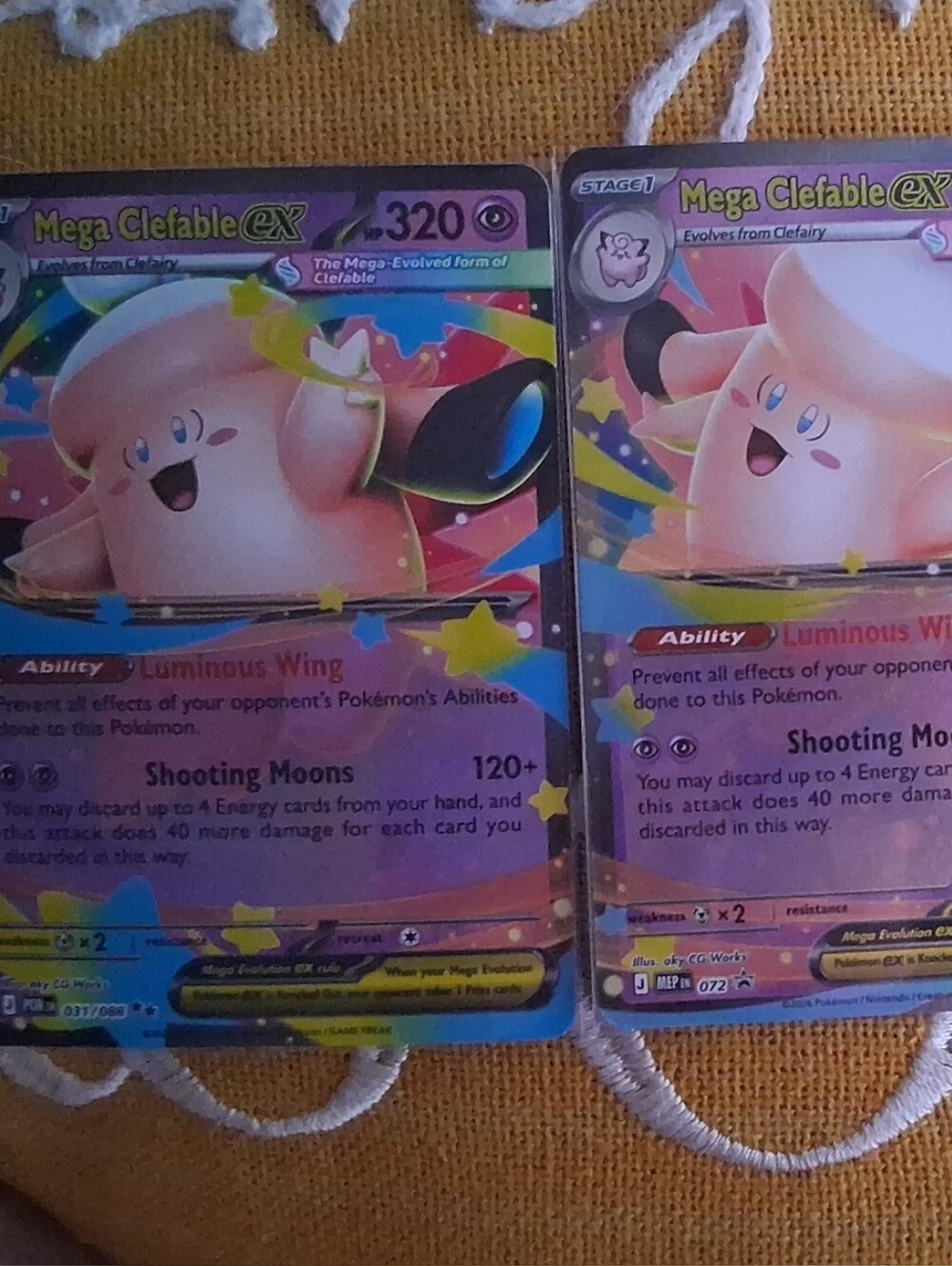2fer!! Mega Clefable EX Rainbow Rare Pokémon Card And The Other Is Promo- Pink